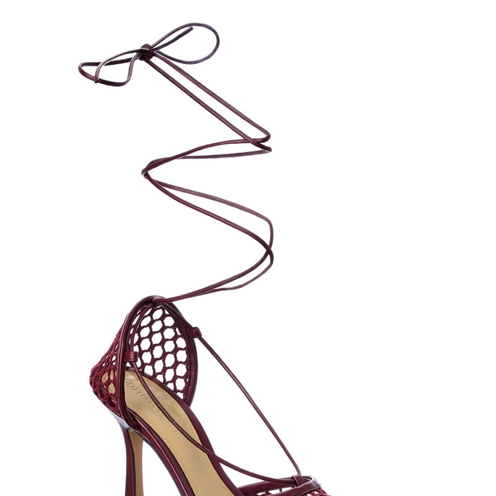Elegant Burgundy Lace-Up Heels